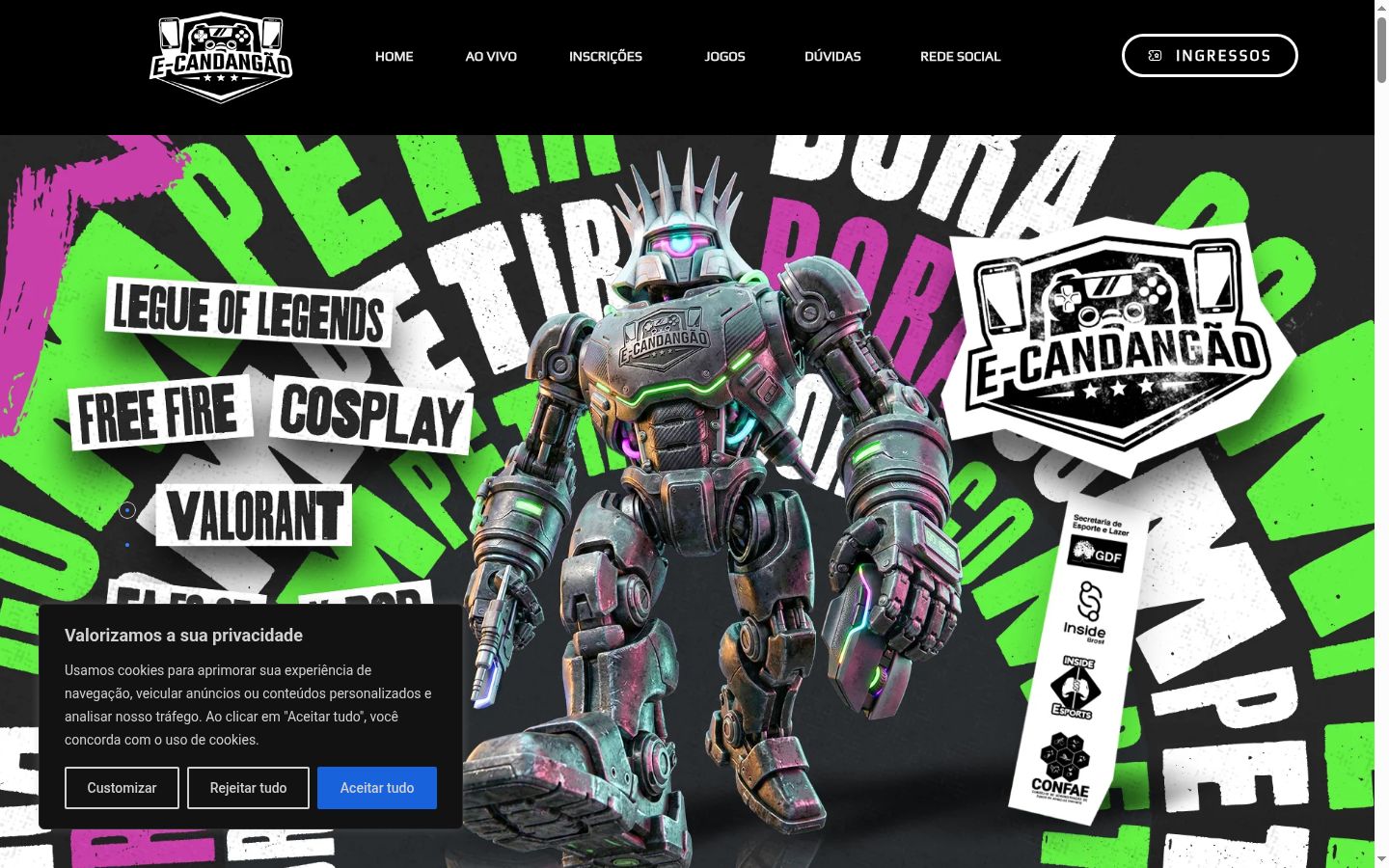 Screenshot del banner di consenso mostrato prima di qualsiasi interazione