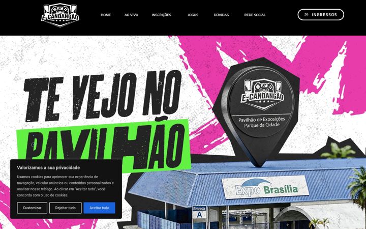 Screenshot stránky e-candangao.com.br