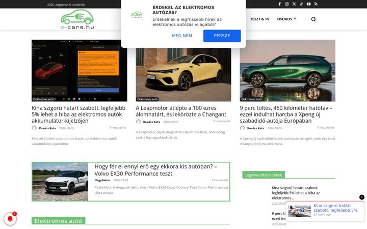 Skjermbilde av e-cars.hu