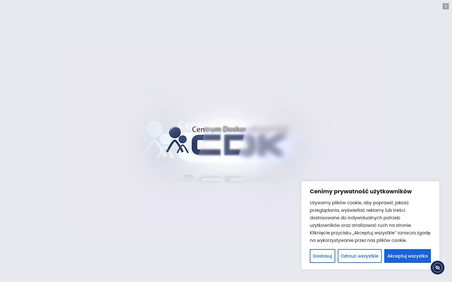 Posnetek zaslona pasice za privolitev, prikazane pred kakršno koli interakcijo