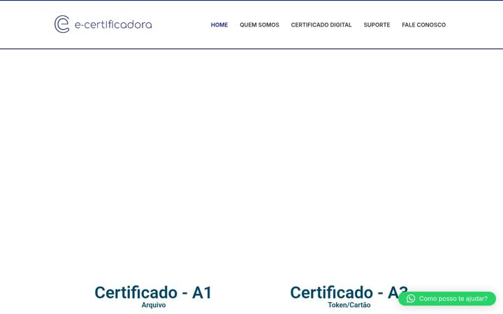 Screenshot stránky e-certificadora.com.br