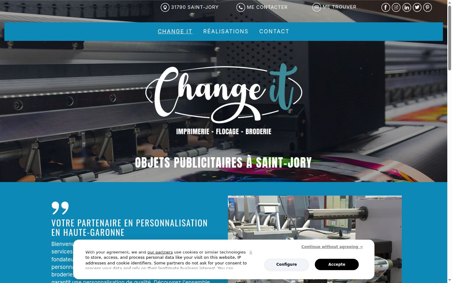 Screenshot del banner di consenso mostrato prima di qualsiasi interazione