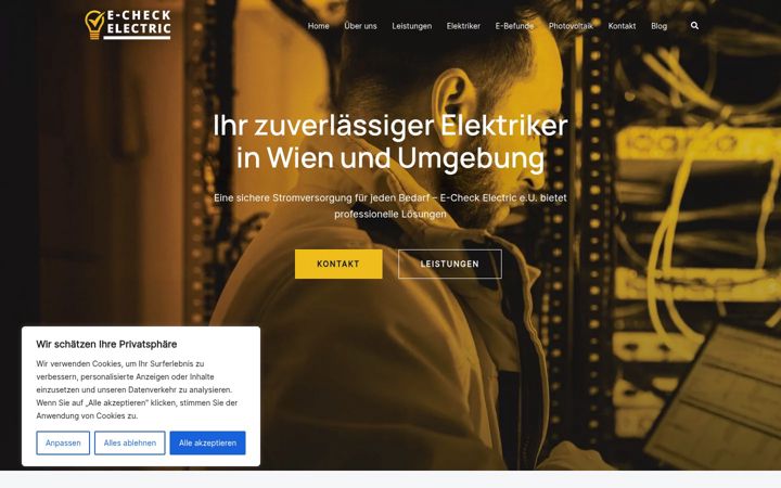 Posnetek zaslona e-checkelectric.at