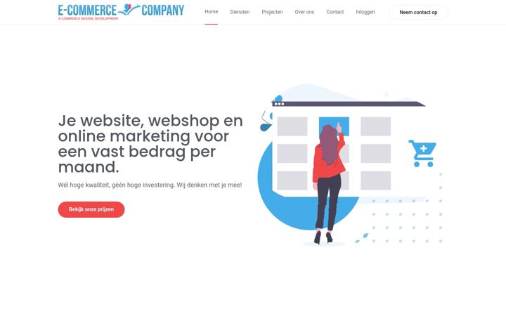 Screenshot di e-commercecompany.nl