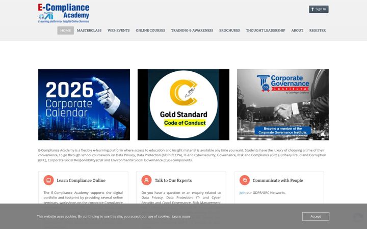 Screenshot of e-compliance.academy
