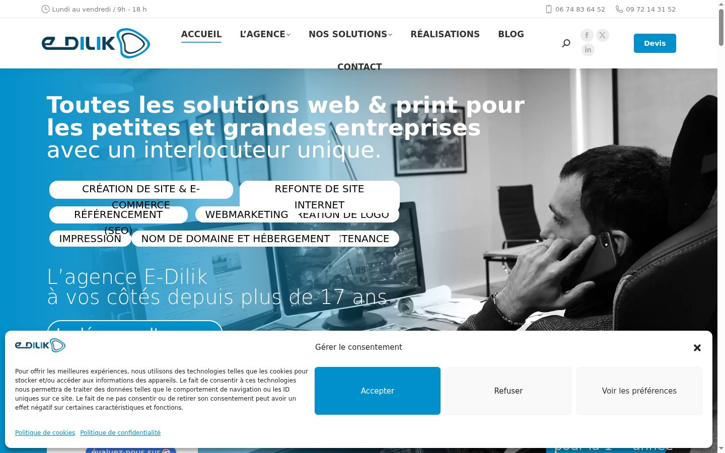 Screenshot tal-banner tal-kunsens muri qabel kwalunkwe interazzjoni