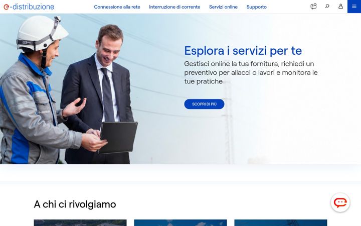 Screenshot of e-distribuzione.it