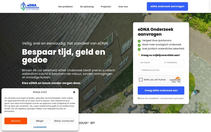 Screenshot di e-dnaonderzoek.nl