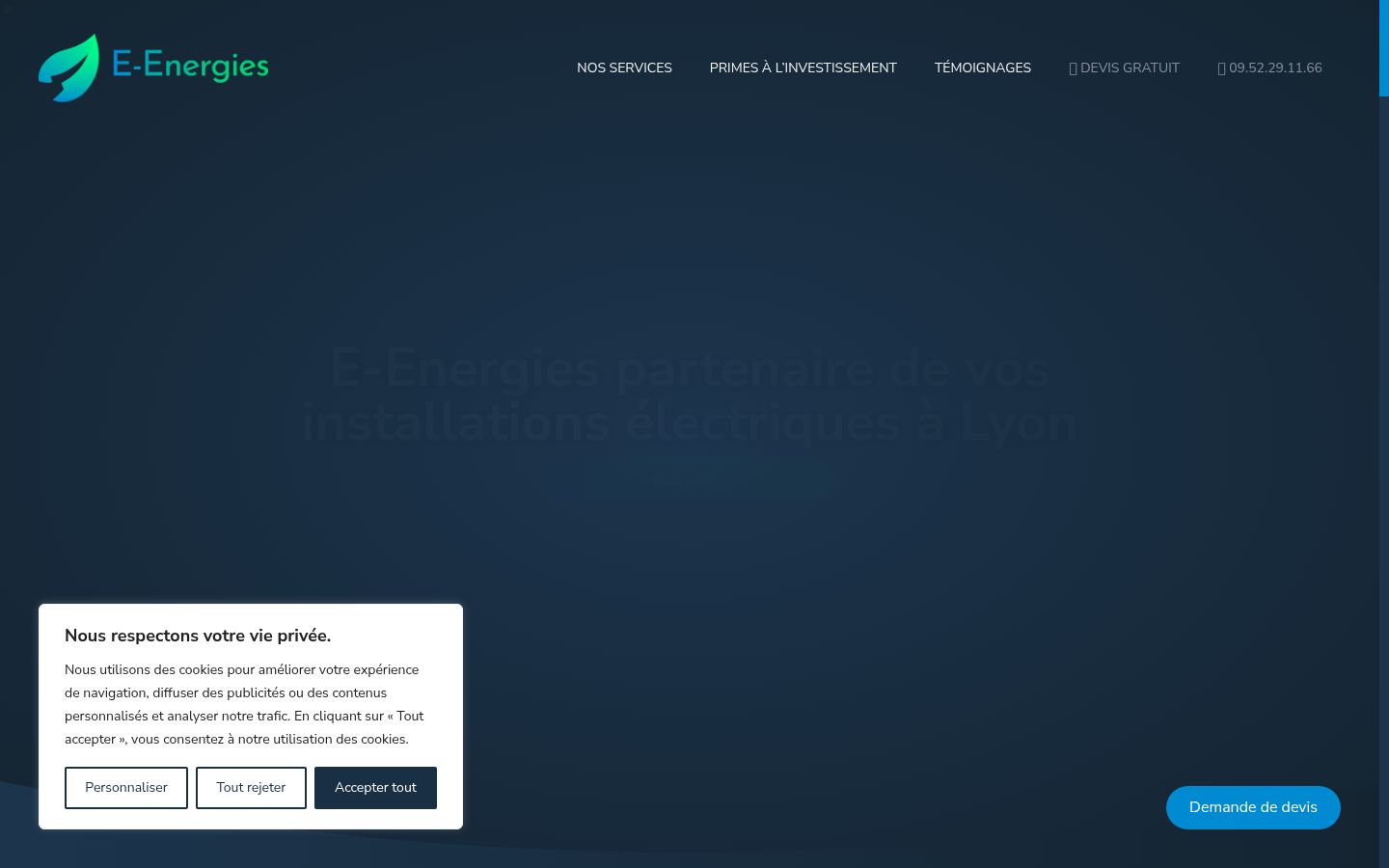 Screenshot del banner di consenso mostrato prima di qualsiasi interazione