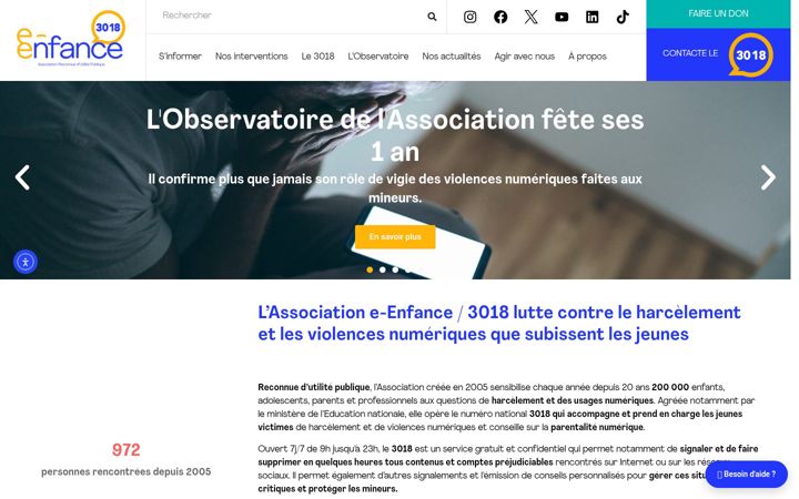 Screenshot ta' e-enfance.org