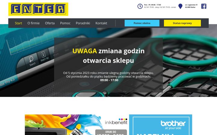 Snímek obrazovky e-enter.pl