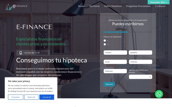 Ekraanipilt saidist e-finance.es