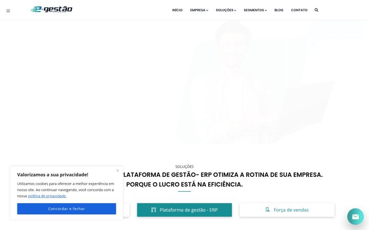 Screenshot stránky e-gestao.com.br