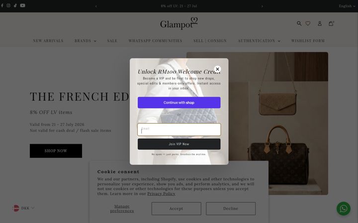 Screenshot of e-glampot.com
