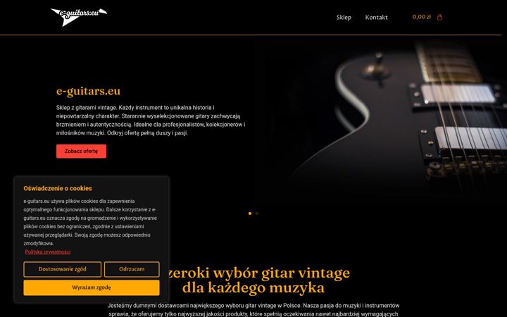 Ekraanipilt saidist e-guitars.eu