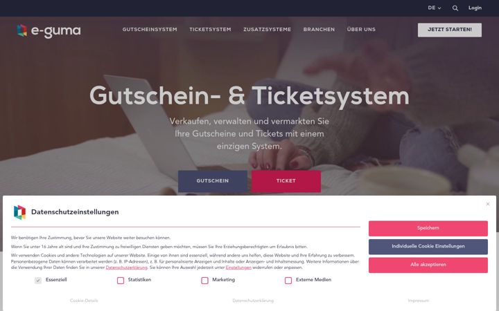 Screenshot of e-guma.ch