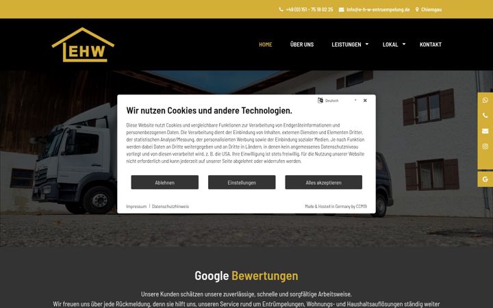 Snimka zaslona za e-h-w-entruempelung.de