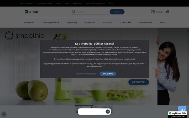 Skärmbild av e-hall.hu
