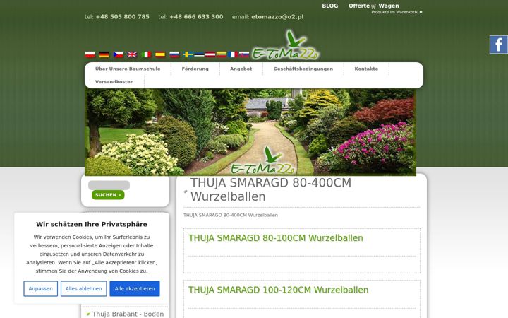 Ekraanipilt saidist e-heckenpflanzen.eu