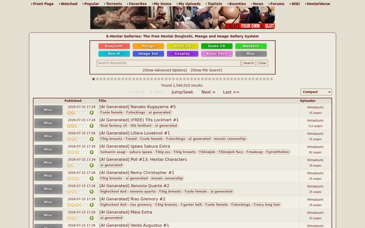 Screenshot van e-hentai.org
