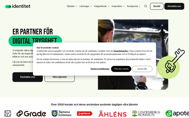 Snímek obrazovky e-identitet.se