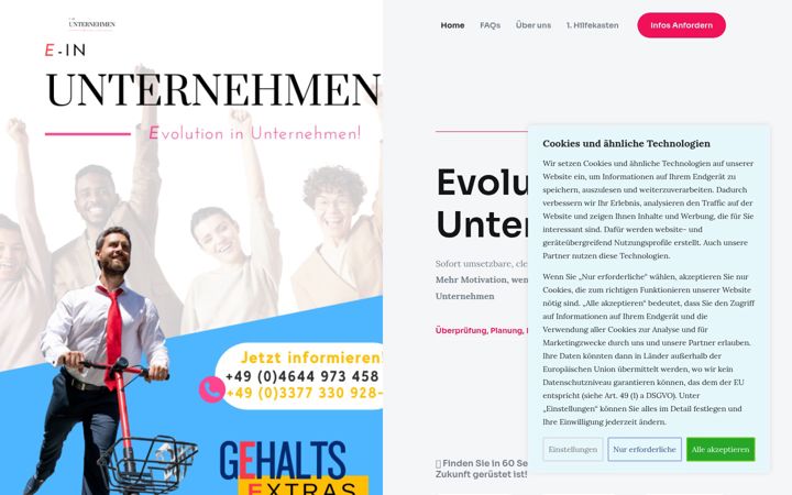 Snimka zaslona za e-in-unternehmen.de