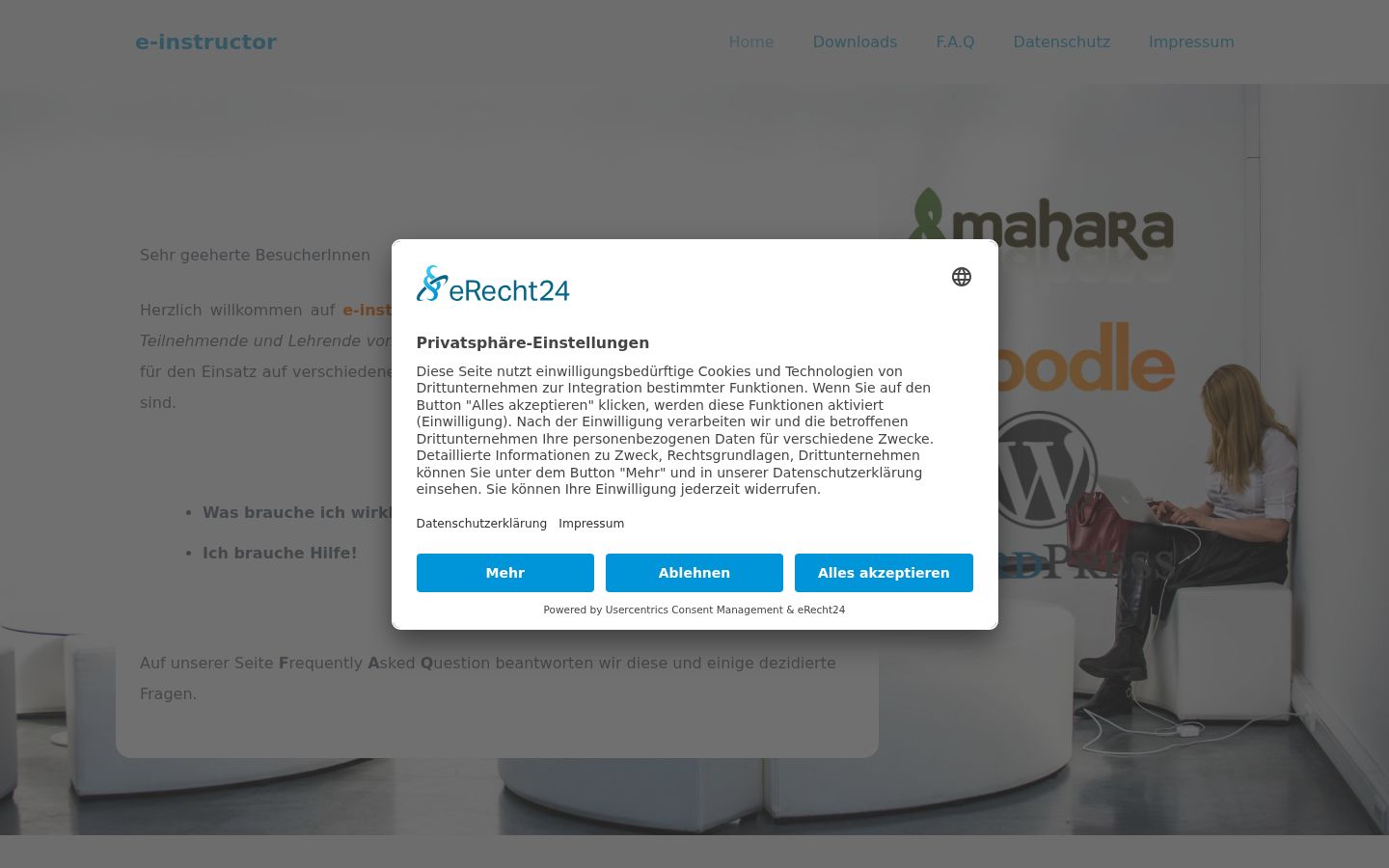 Screenshot tal-banner tal-kunsens muri qabel kwalunkwe interazzjoni