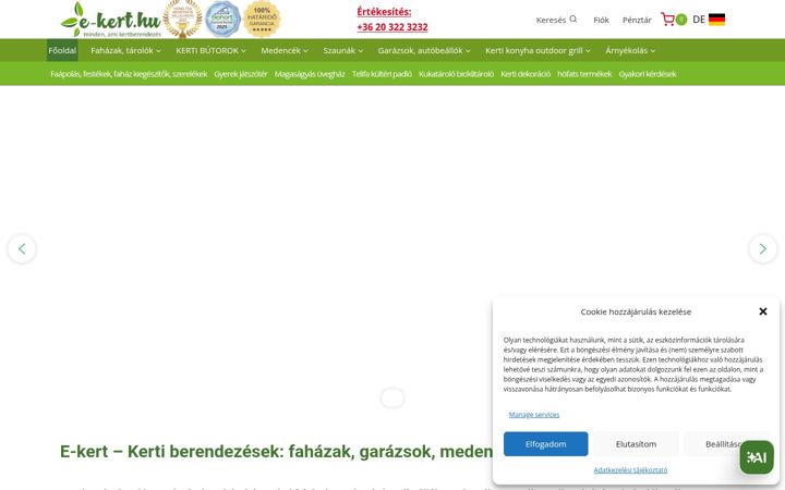 Skärmbild av e-kert.hu