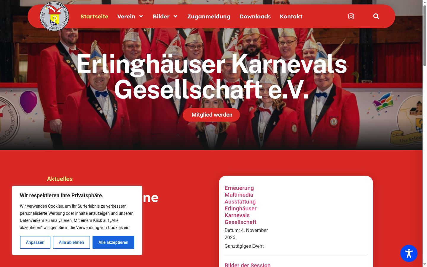 Screenshot del banner di consenso mostrato prima di qualsiasi interazione