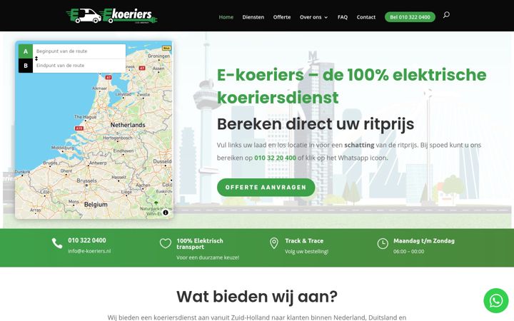 Screenshot di e-koeriers.nl