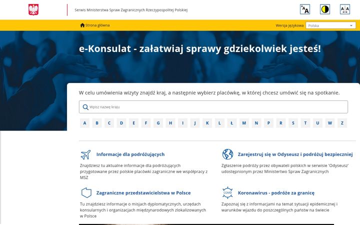 Screenshot of e-konsulat.gov.pl