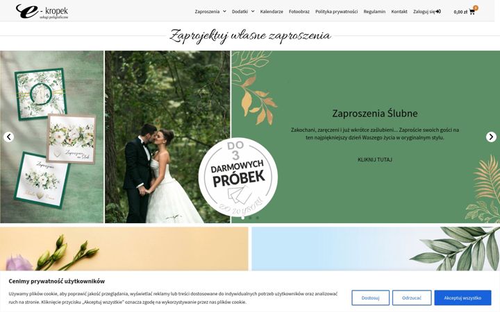 Snímek obrazovky e-kropek.pl