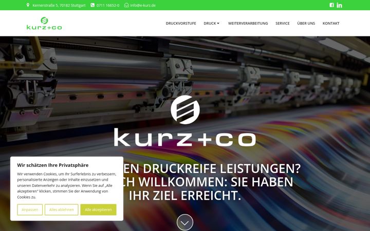 Screenshot of e-kurz.de