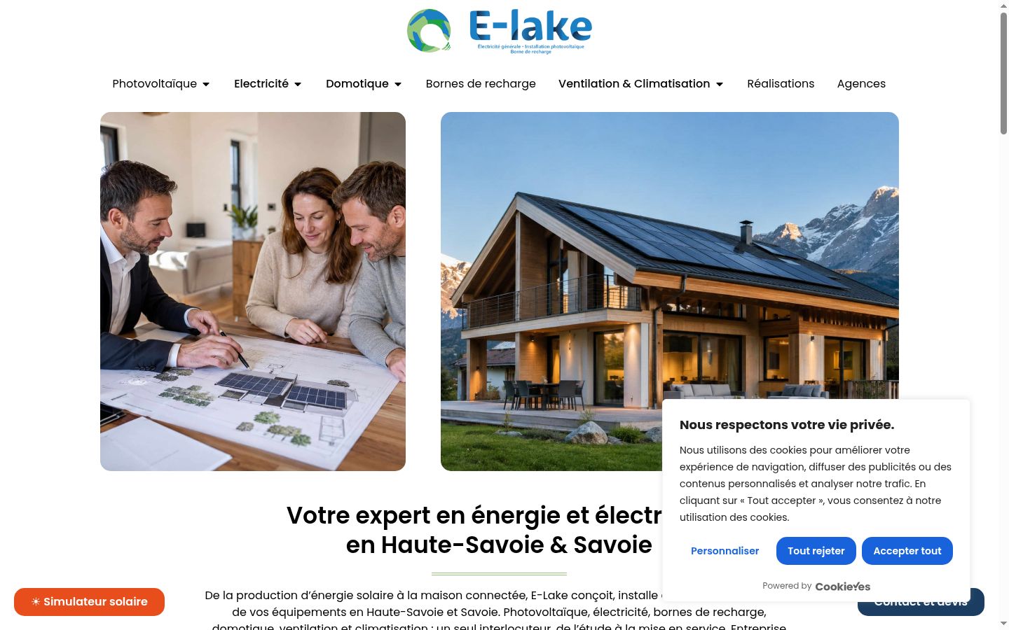 Capture d'écran de la bannière de consentement affichée avant toute interaction