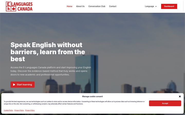 Capture d'écran de e-languages.ca