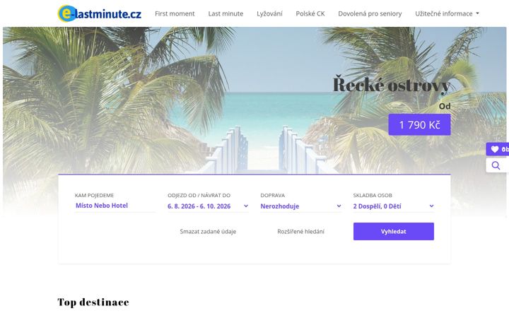 Skærmbillede af e-lastminute.cz