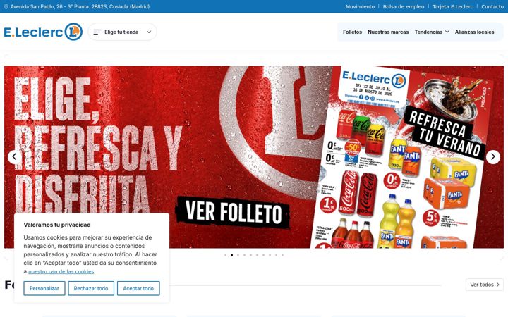 Ekraanipilt saidist e-leclerc.es