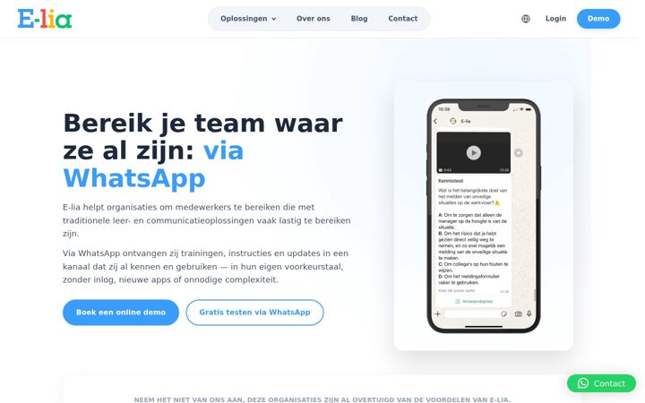 Screenshot di e-lia.nl