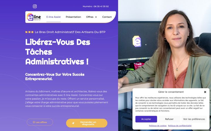 Screenshot of e-line-assist.fr