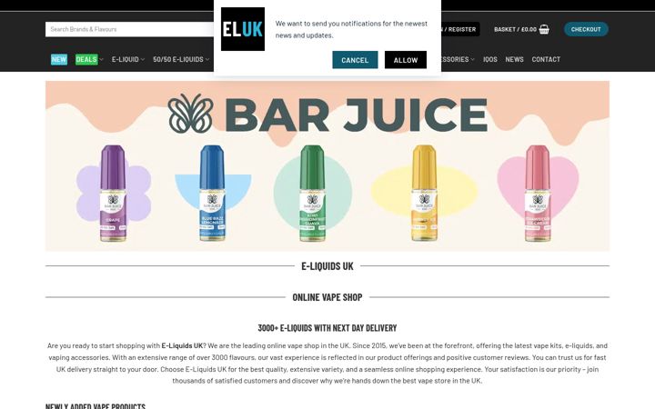 Képernyőkép: e-liquids.uk