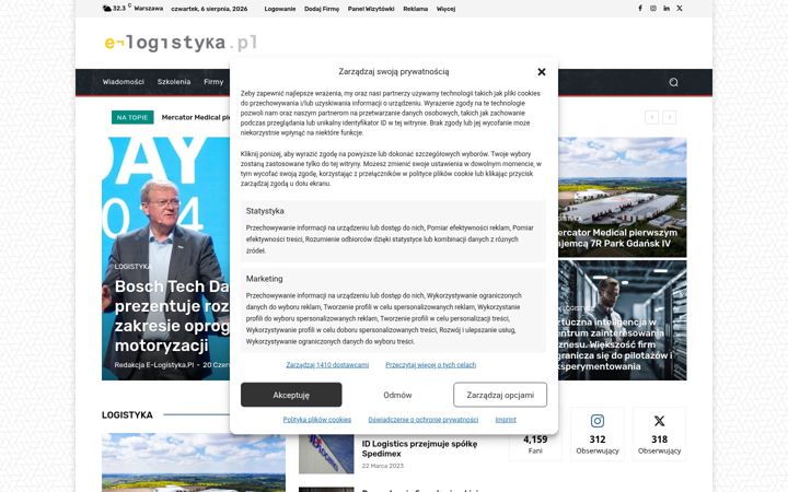 Screenshot ta' e-logistyka.pl