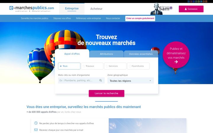 Screenshot of e-marchespublics.com