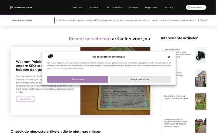 Screenshot di e-marketingforum.nl