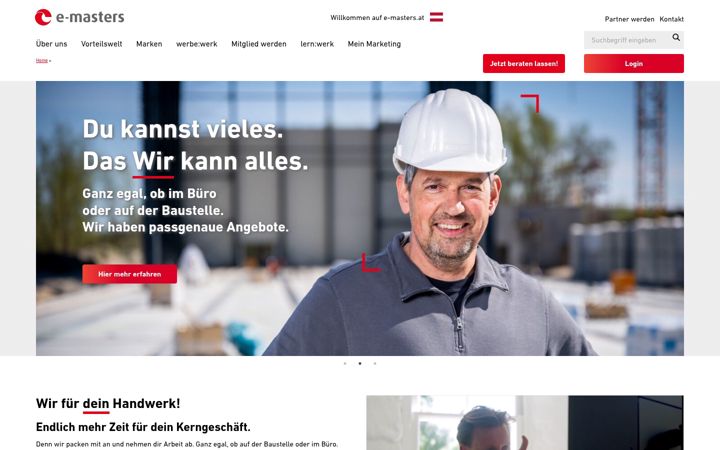Skærmbillede af e-masters.at