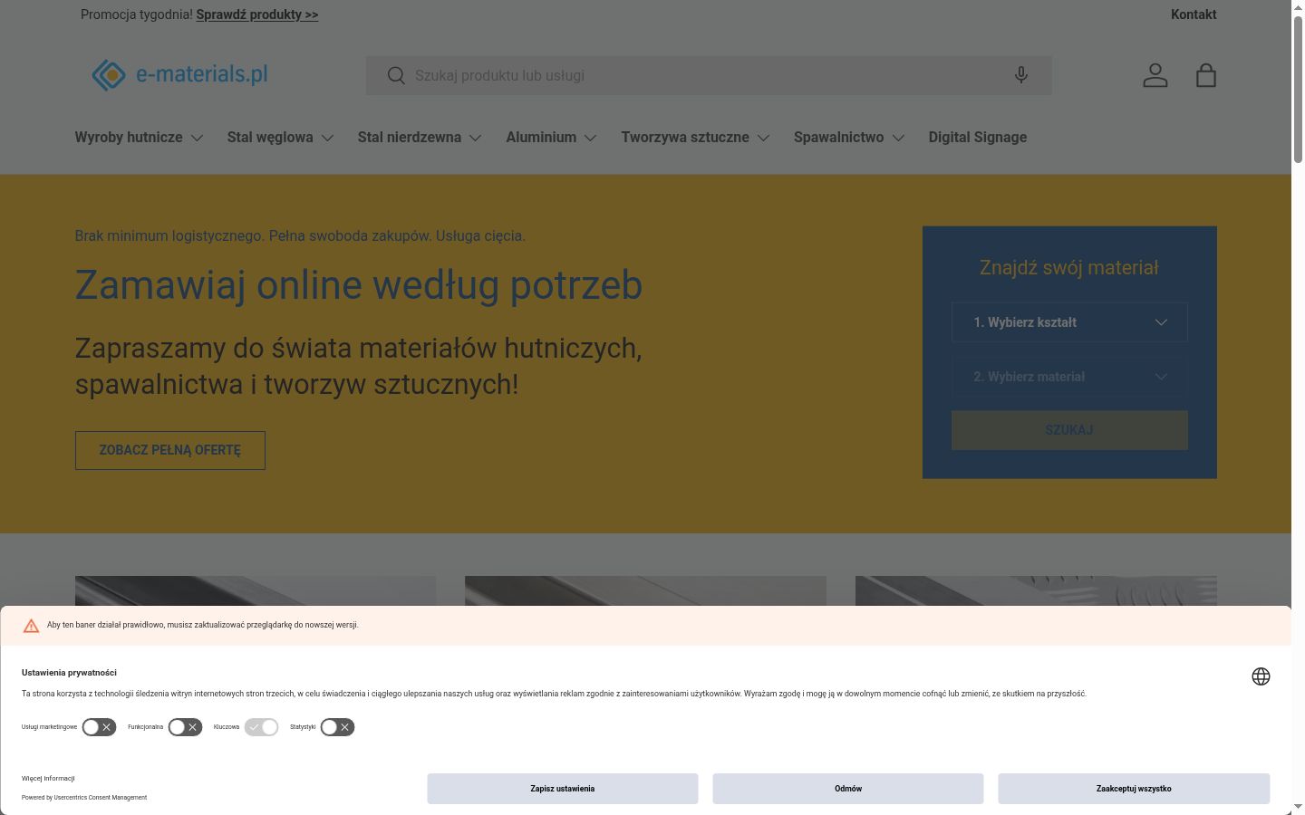 Snímek obrazovky baneru souhlasu zobrazeného před jakoukoli interakcí