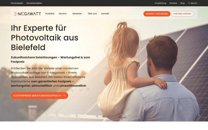 Screenshot of e-megawatt.de