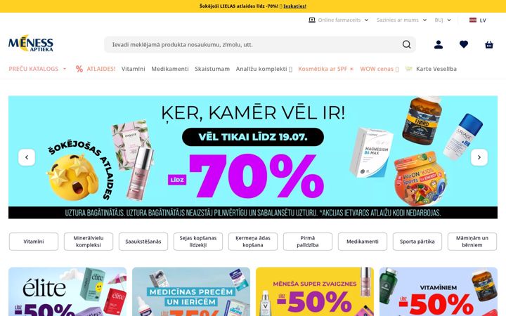 Screenshot of e-menessaptieka.lv