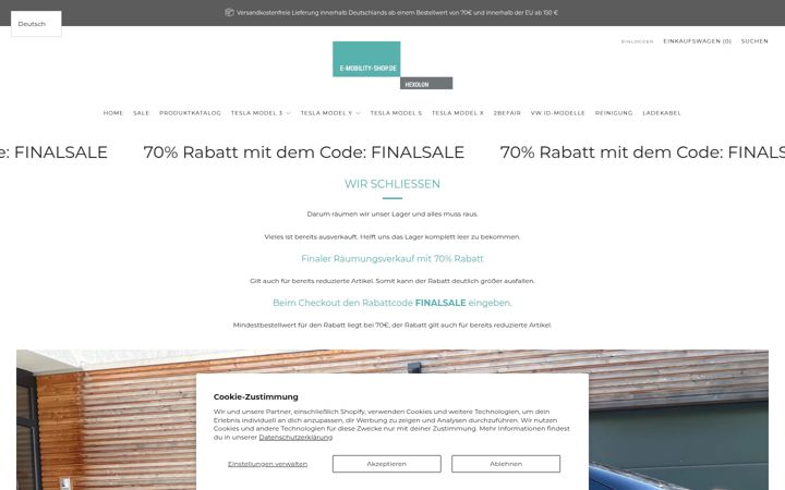 Skærmbillede af e-mobility-shop.cz