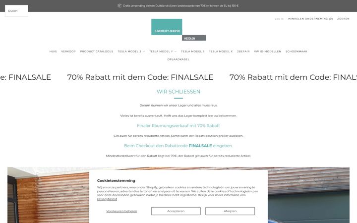 Screenshot di e-mobility-shop.nl
