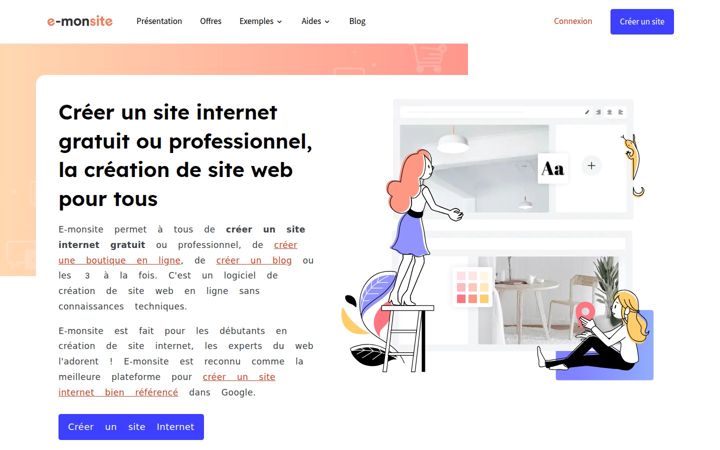 Screenshot di e-monsite.com